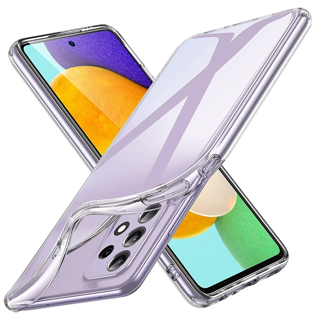 Funda de silicona de cristal transparente para Samsung Galaxy A52 A52S A72 A32 A22 A71 A51 A41 A31 A11 A12 A13 A23 A33 A53 A73 cubierta transparente