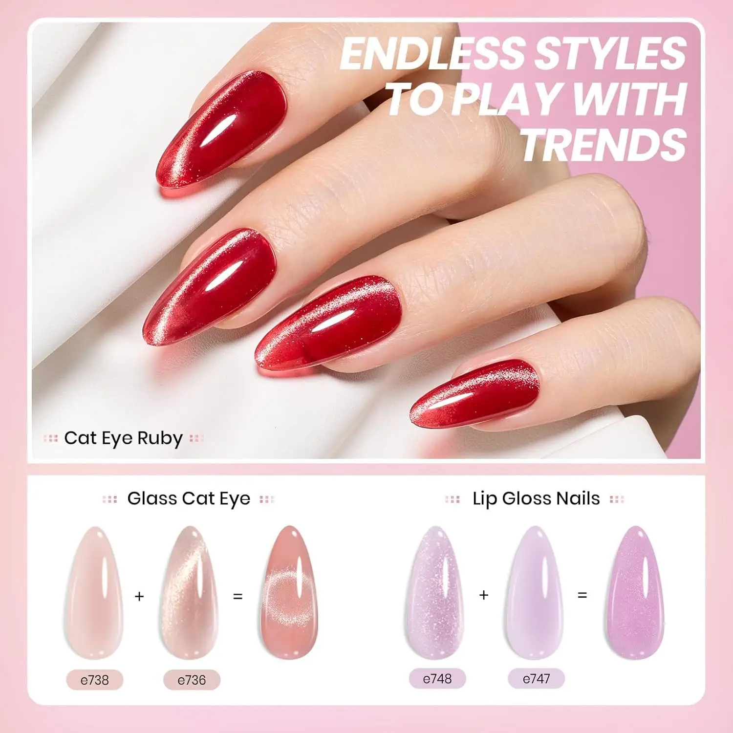 53-teiliges Gel-Nagellack-Set, 36 Farben Jelly Cat Eye Glitzer-Decklack-Set für Damen-Maniküre