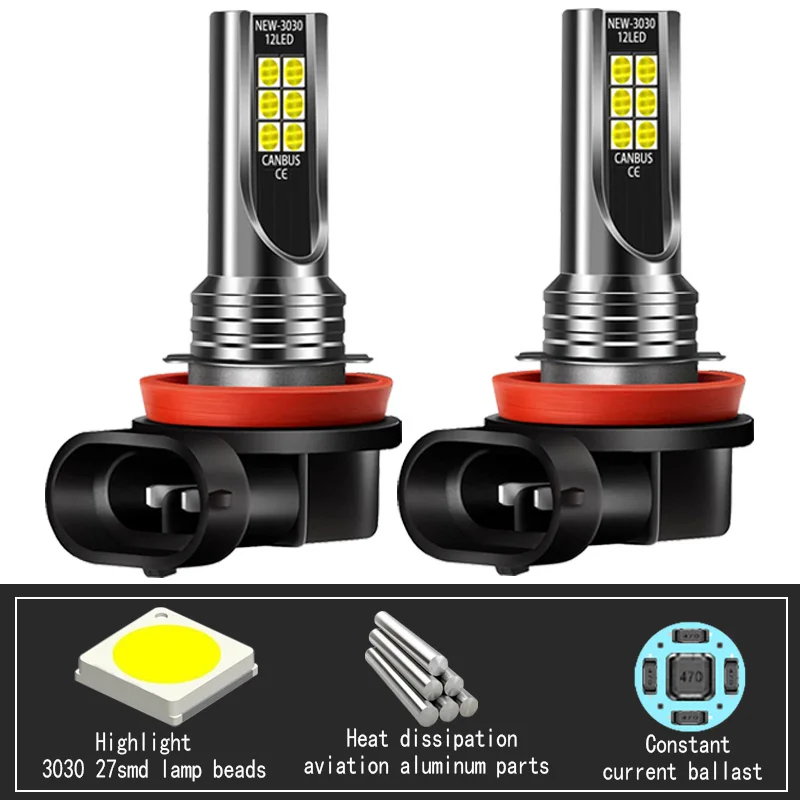 2pcs LED Fog Golden Light H8 H11 For Kia Carens 4 Ceed Cerato Koup 3 Niro Optima Proceed Sedona Sportage 2 Sorento Soul XCeed