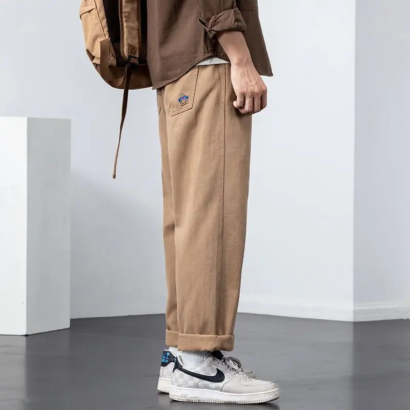 Summer Autumn New Male Loose Casual Harajuku Y2K Ankle Length Cargo Pants Men Elastic Waist All-match Vintage Lantern Trousers