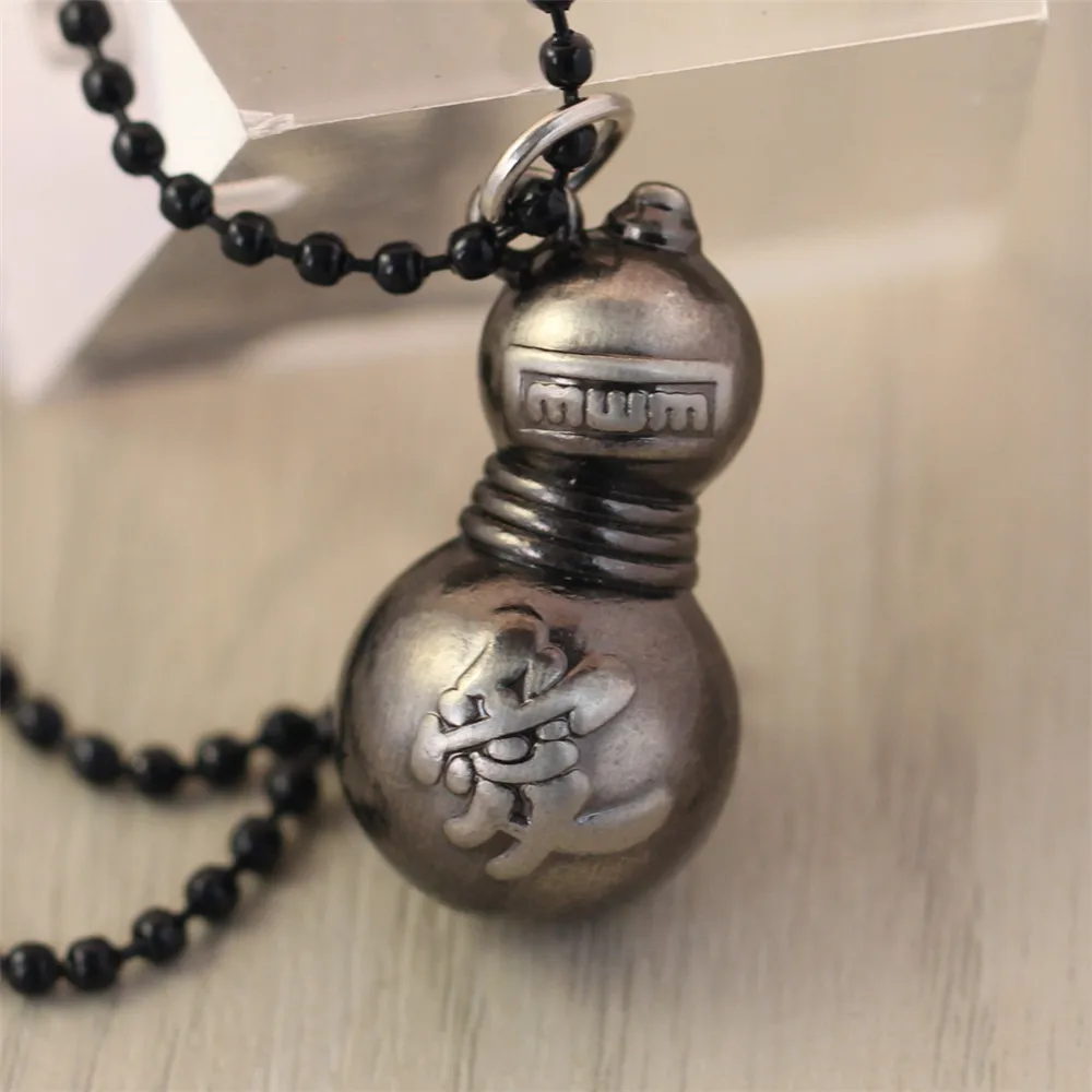 Narutos Gaara Gourd Model Pendant Necklace for Men Women The Fifth Kazekage Metal Chain Necklaces Anime Fans Cosplay Jewelry