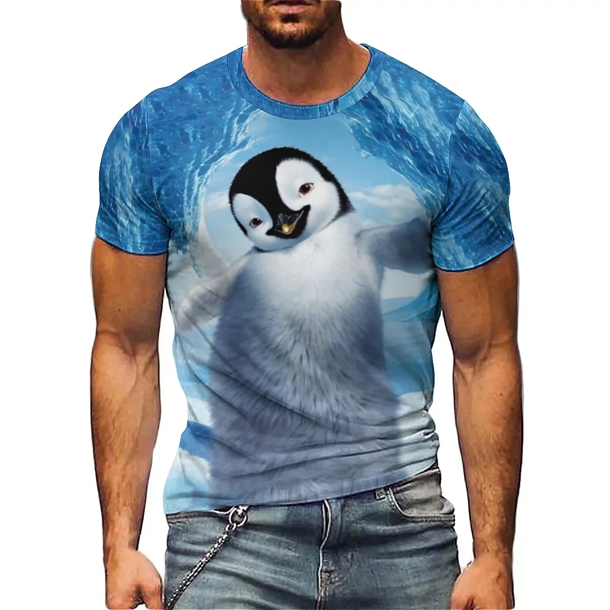 Men's Party Event 3D Printed Short-Sleeve T-Shirt - Summer Sports, 3D Short-Sleeve, High-Quality Printing