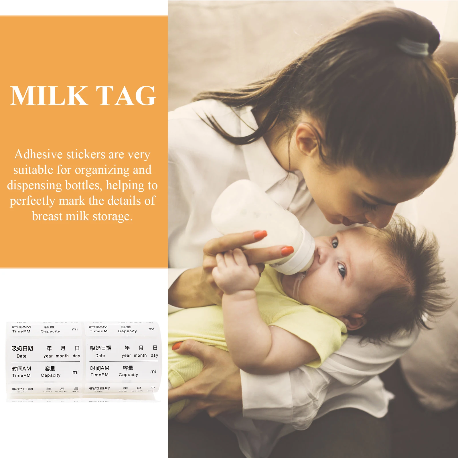 

100 Pcs Milk Storage Label Sticker Bottle Labels Breast Bottles Matte Food Stickers Waterproof Pvc