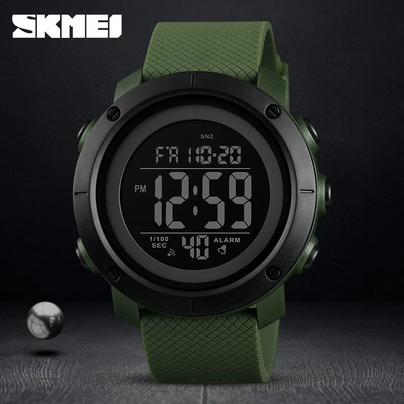 ساعة Skmei للرجال إلكترونية خارجية متعددة الوظائف مقاومة للماء للعد التنازلي للطلاب