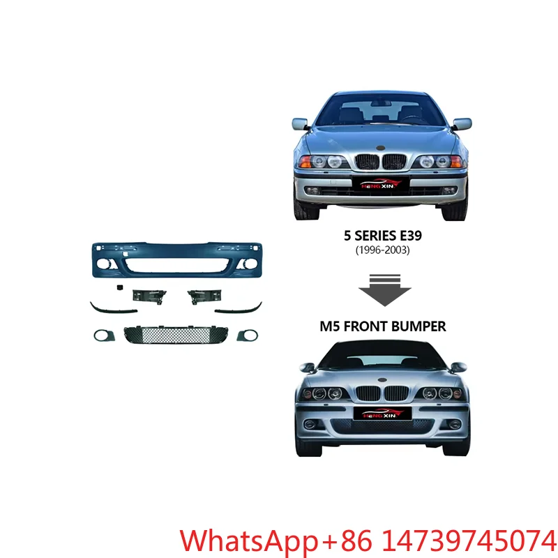 1996-2003 E39 5 Series 2025 New Body Kit, M5 Style Front Bumper Facelift Conversion Parts