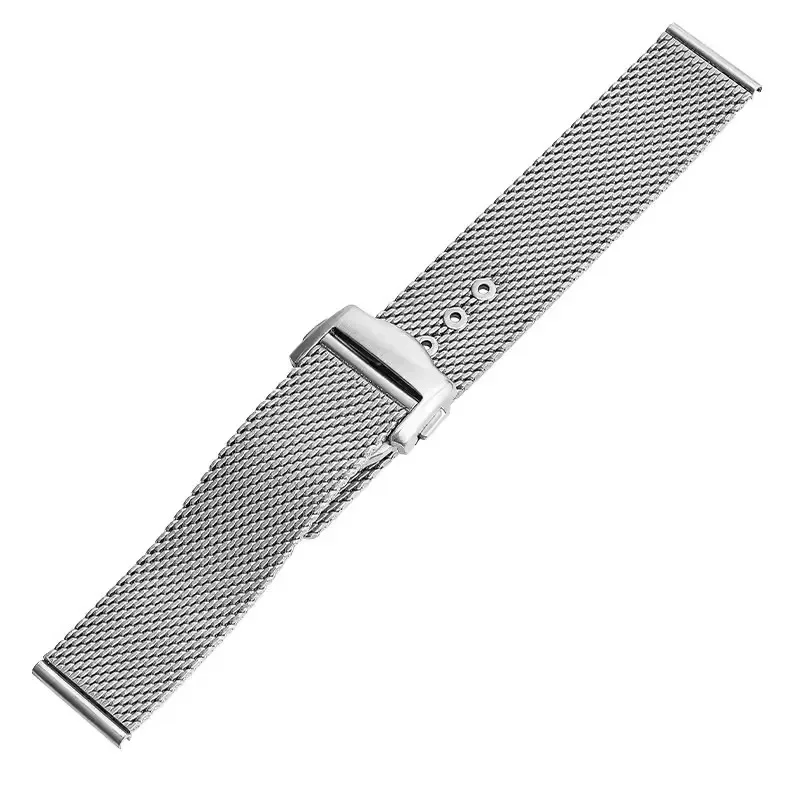 حزام ساعة من الفولاذ المقاوم للصدأ لـ Seiko لأوميغا ساماستر 007 سوار معصم للغوص حزام شبكي ميلانيزي سوار بإبزيم قابل للطي 2028