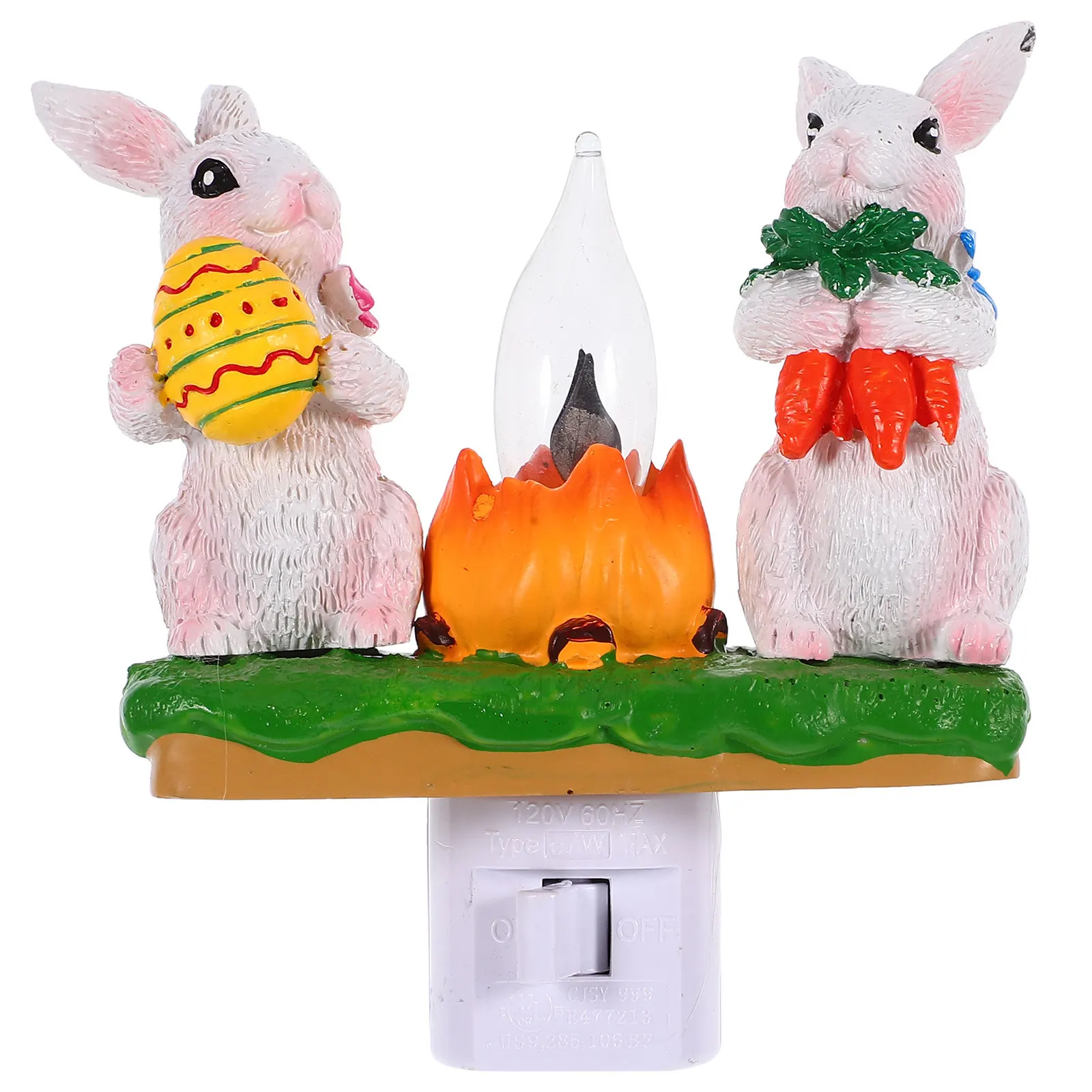 かわいいイースターバニーナイトライト子供部屋保育園装飾用樹脂製ledきらめくウサギランプ卓上デスクトップバニーナイトライト