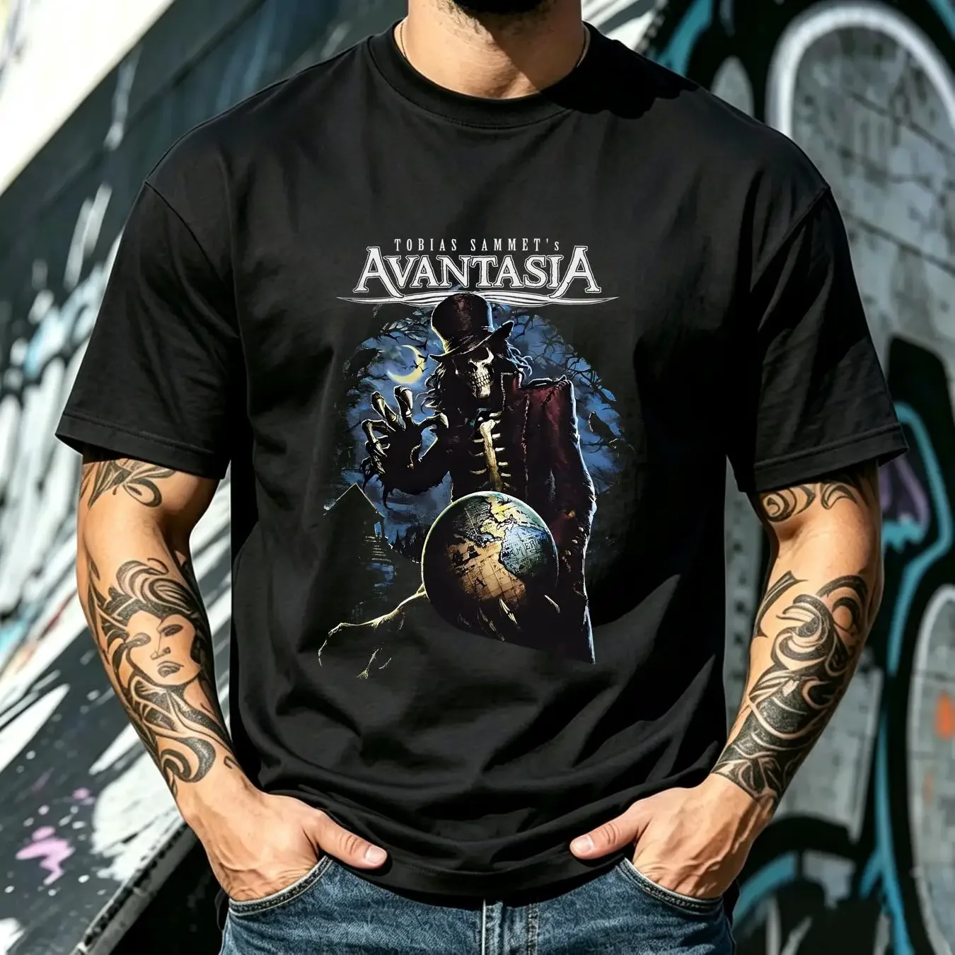 washed T Shirt Rare Avantasia Band Tobias Sammets Size S 234XL Cotton FN1100 vintage Washed Breathable Stretched Stylish