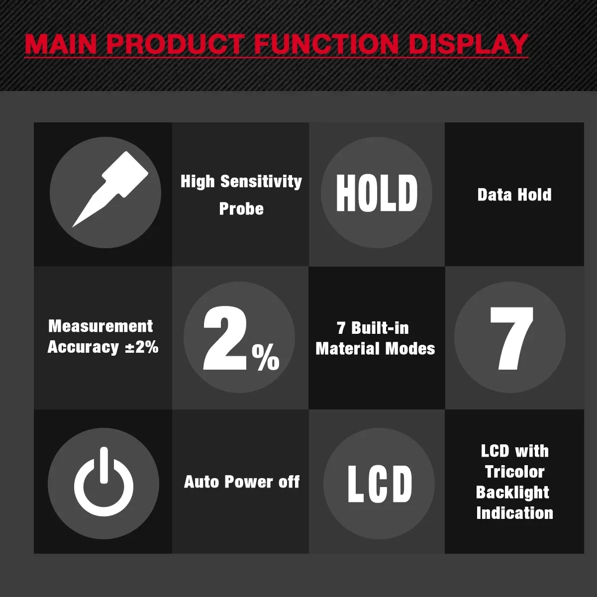 HT67 Digital Wood Moisture Meter Pin-Type Moisture Tester LCD Display Humidity Tester 0-58% Damp Detector for Wood Concrete