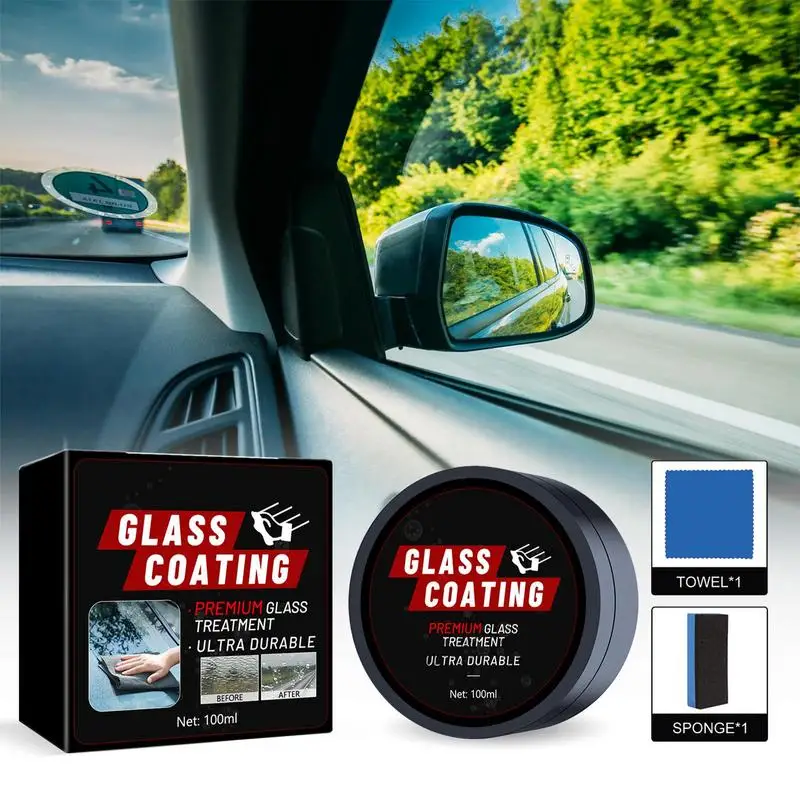 Glass Coating Water Repellent Spray 100ml  Glass Hydrophobic Windshield Mirror Mask Oil Film Cleaner Polish Kit car care supplie