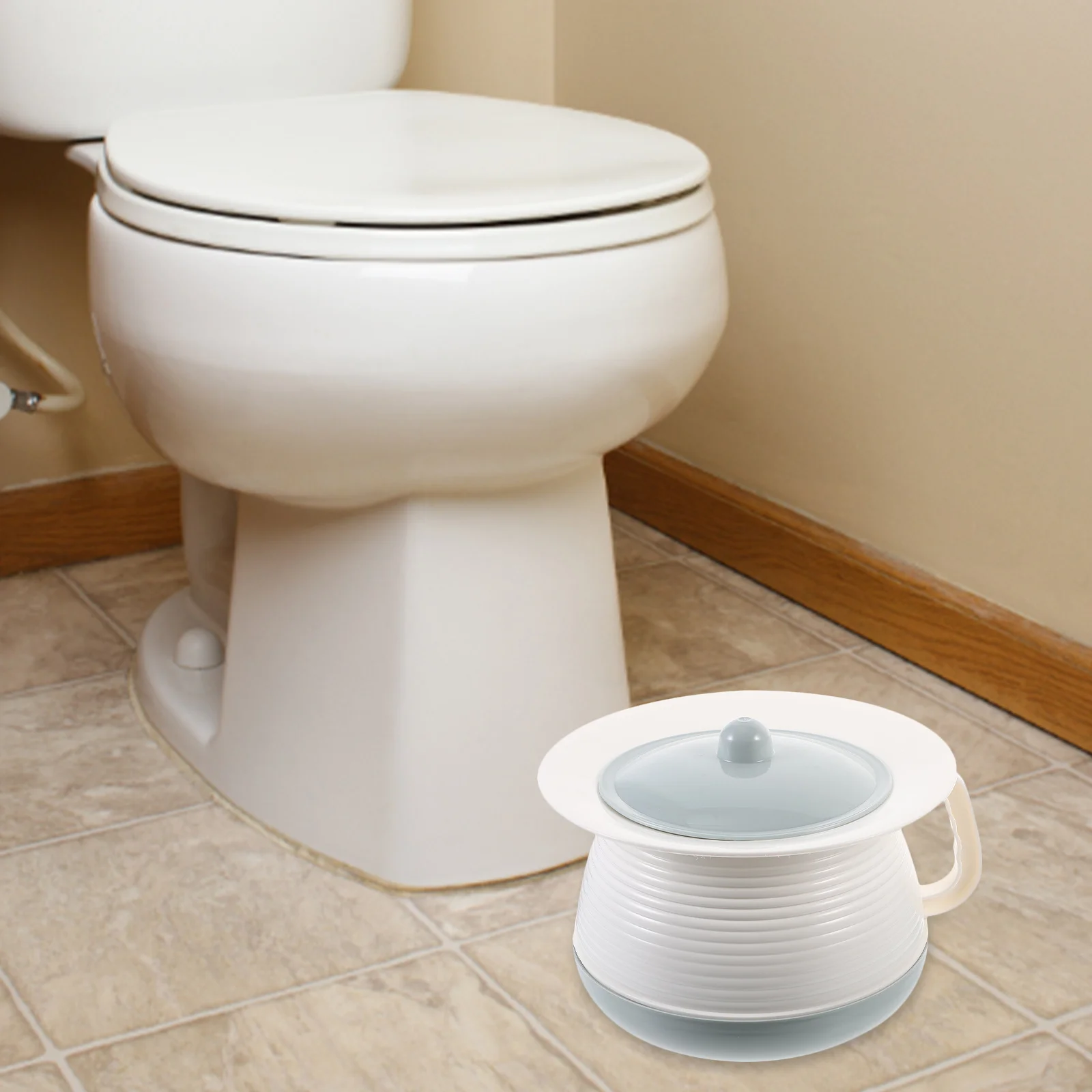 1 قطعة Bedpan البلاستيك غطاء محكم الغلق المحمولة وعاء البول المنزلية ليلة المبصقة الكبار الأطفال الحوامل مريحة تخزين نظيف