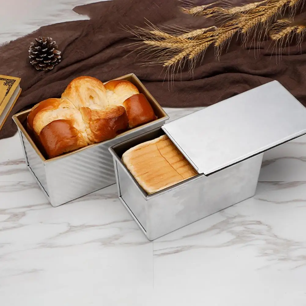 Premium Bread Pan Non-stick Loaf Pan with Lid Aluminum Alloy Bread Mold Container Sandwich Toast Bakeware for Healthy Oven