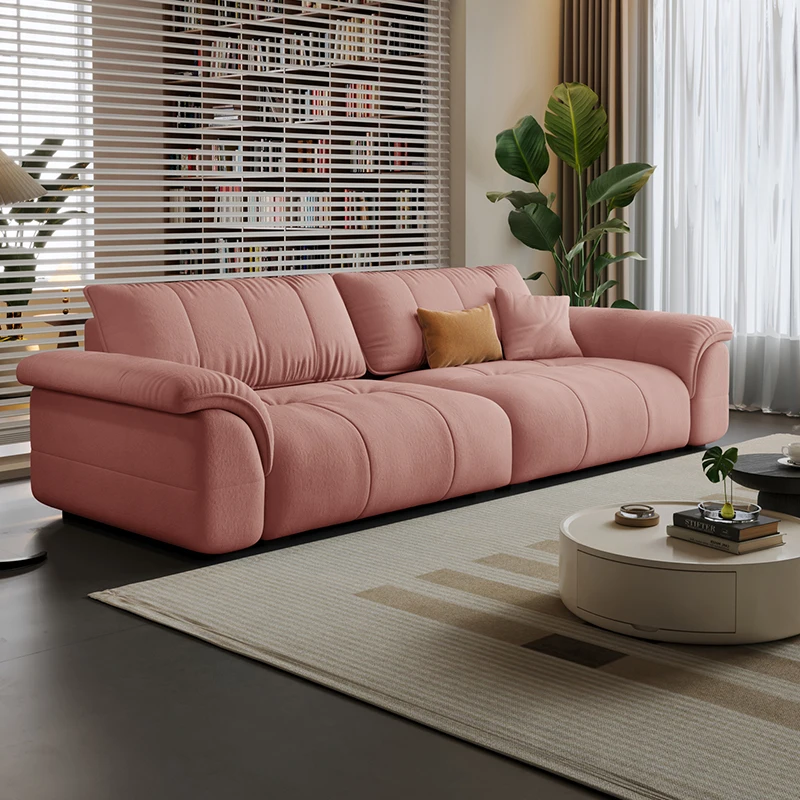 

European Modern Theater Living Room Sofa Pink 3 Seater Cream Clouds Couch Customized Reading Sofa Sala De Estar Home Furniture