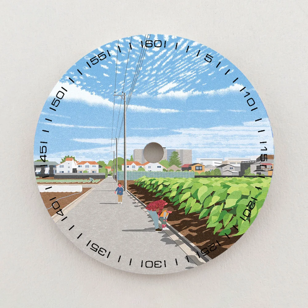 28.5mm NH35 Dial Countryside Village Road Scenery Dial Luminous Dial Color NH36 Dial Watch Accessories Fits NH35/NH36 Movements