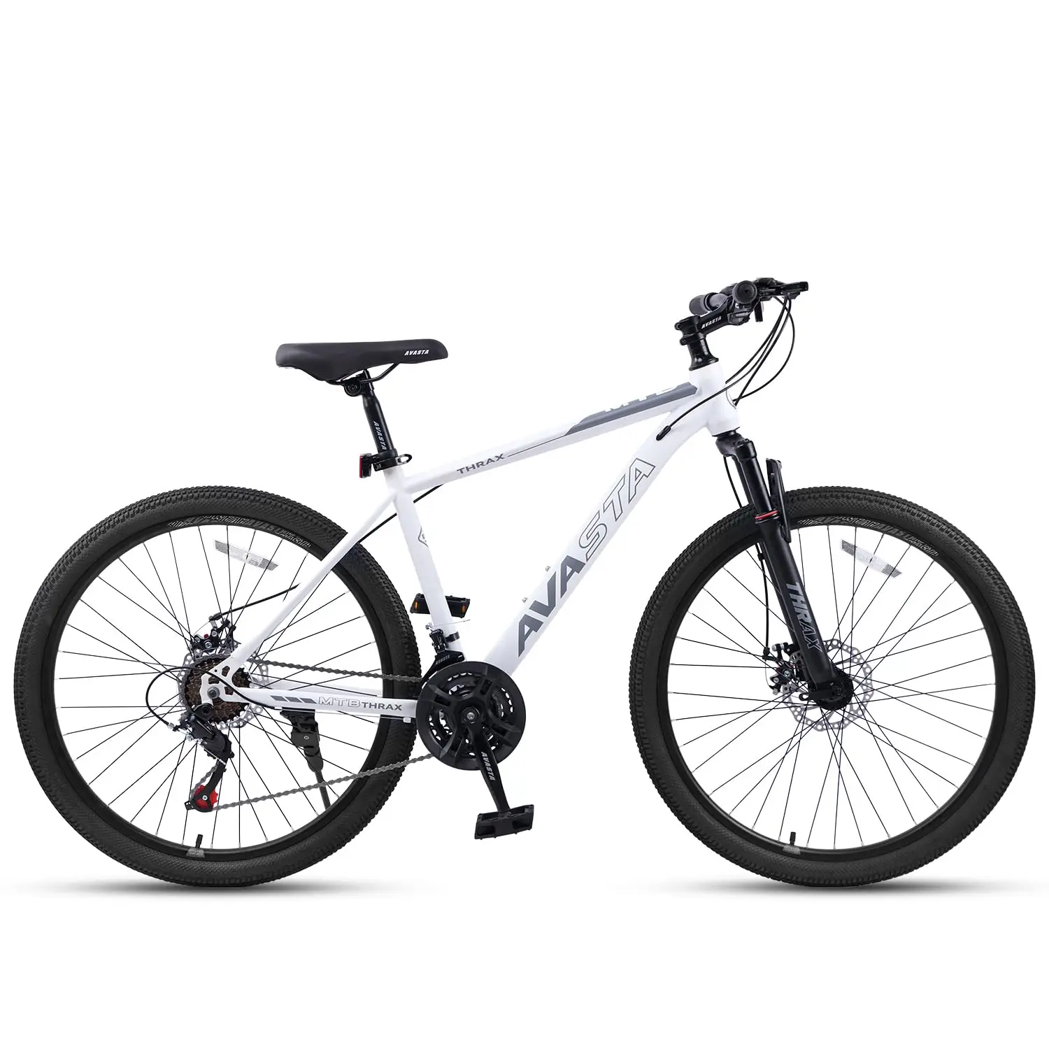 High Tensile Steel Frame, Dual Disc Brakes, Front Suspension, Smooth 21-Speed Gear Shifters, Half Hidden Brake Cables