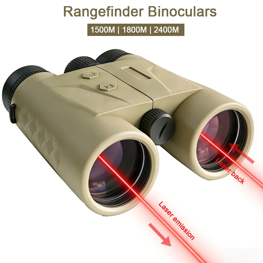 

10x42MM Hunting Rangefinder Binoculars 1500 1800 2400 Meters Yards Laser Distance Meters ED FMC Tactical Range Finder