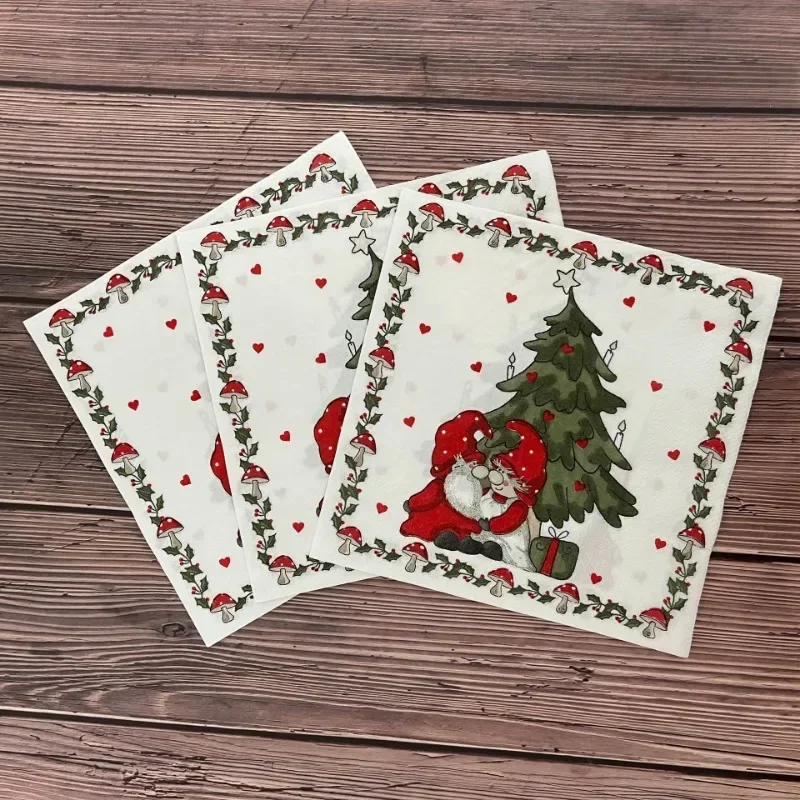 10/20pcs 33cm New Christmas Party Decoration Paper Christmas Tree Cartoon Father Christmas Granny Love Printed Paper Placemats