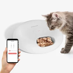 Smart 6 Meals APP Remote Timed Feeding Cat Small Animals Automatic Food Dispenser Feeder with 2 Ice Packs