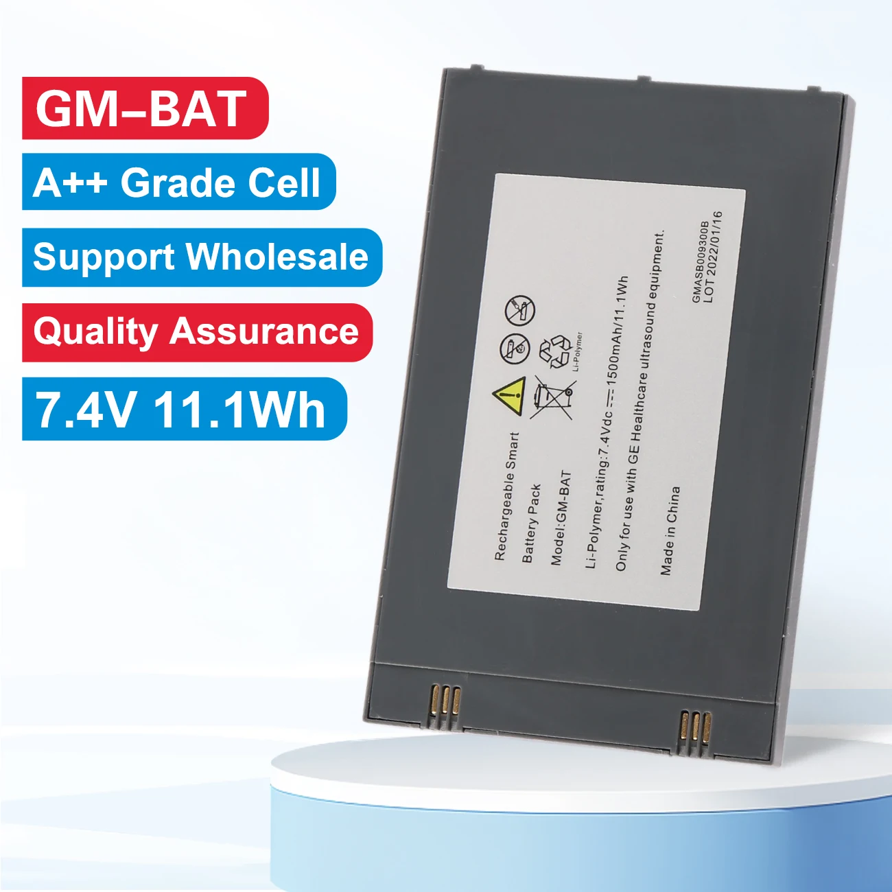 GM-BAT Replacement Battery for GE GM200011 M2840 Echographe Healthcare Ultrasound Vscan 7.4V 1500mAh/11.1Wh