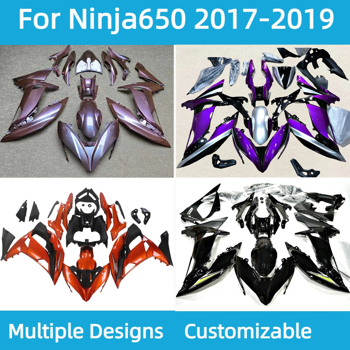 

Для Kawasaki Ninja 650 2017 2018 2019 комплект обтекателей для инъекций Ninja 650 17 18 19 мотоциклетный обтекатель из АБС-пластика послепродажного обслуживания