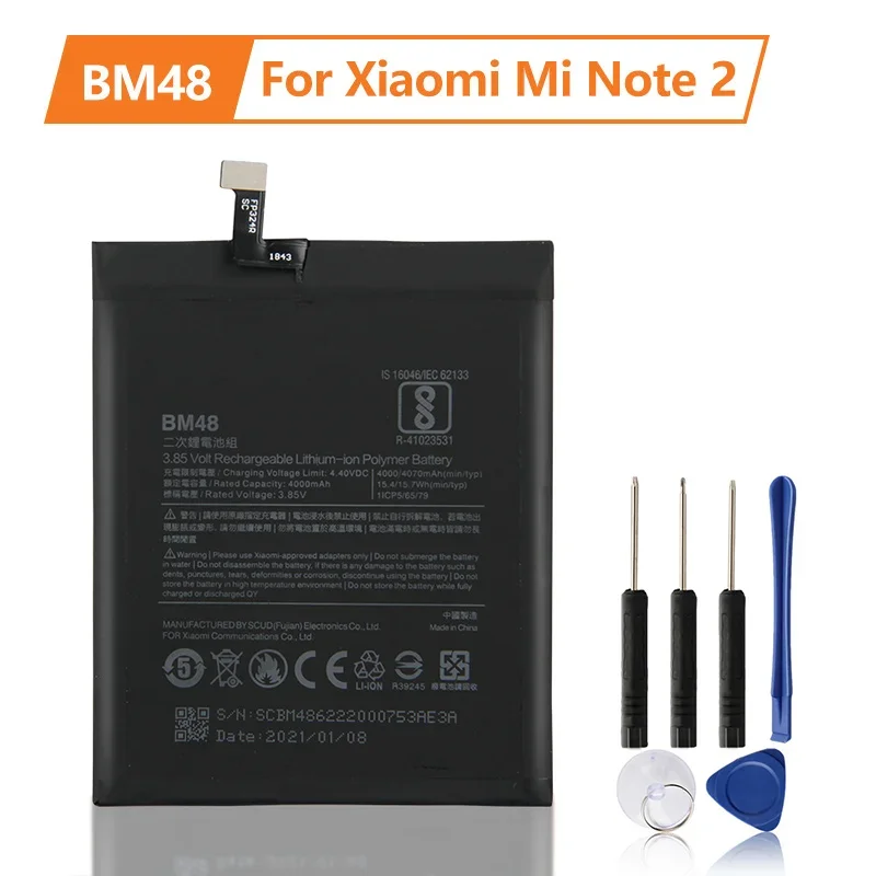 New Replacement Battery BM48 For Xiaomi Mi Note 2 Note2 Phone Battery 4070mAh