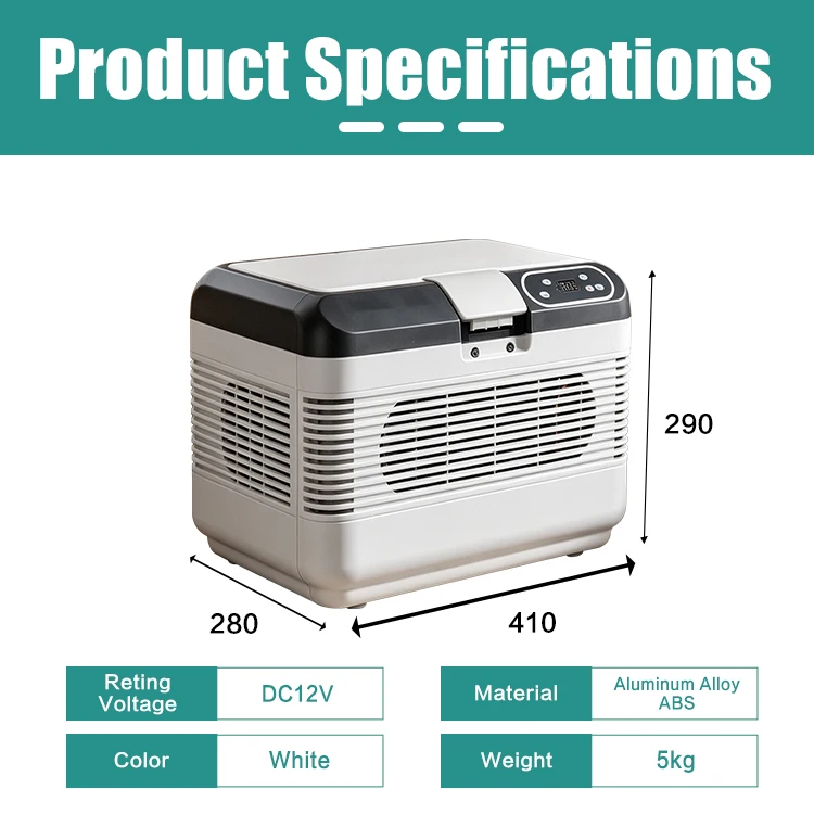 12L RV Refrigerator Car Fridge Dual-Cooling 12V/24V Single-Cooling Portable Freezer Cooler with Heating Function for Truck Van