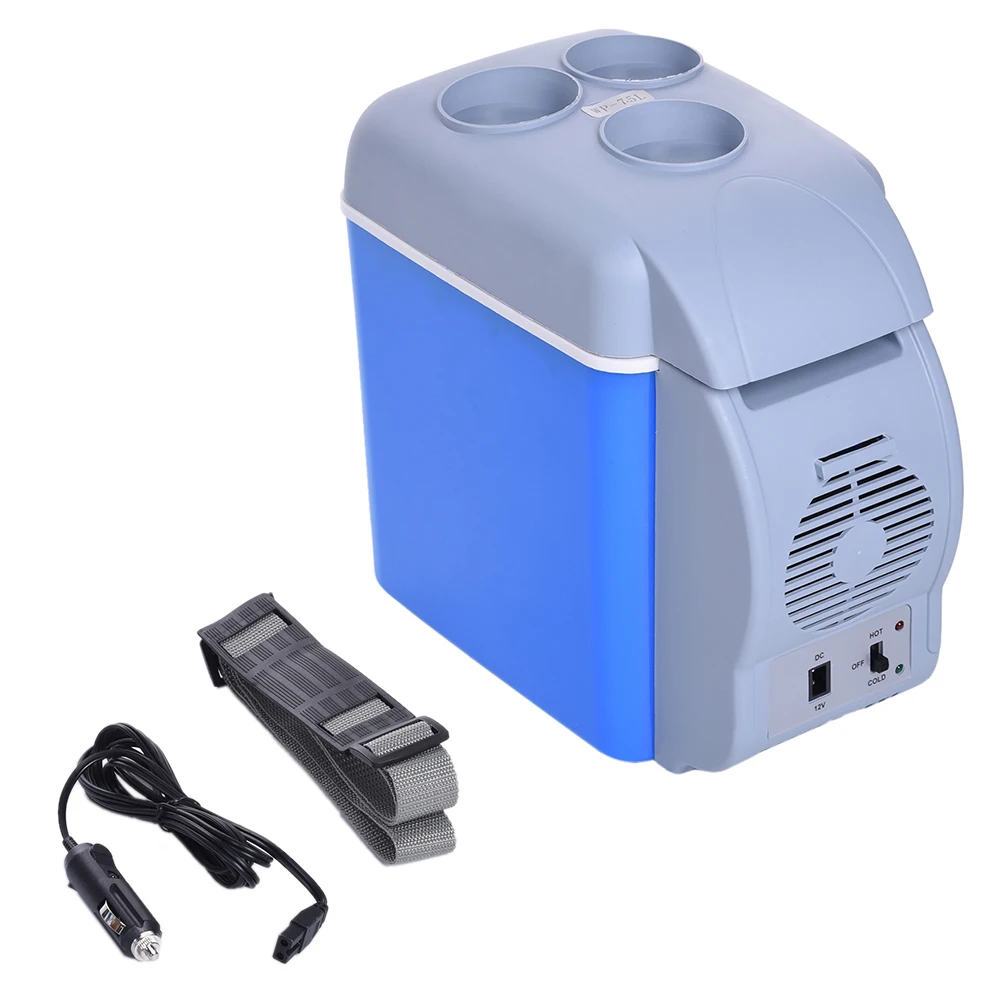 7.5L Portable Mini Auto Fridge ooler Freezer Warmer Car Refrigerator Hot And Cold Double Use 12V For Car Camping Travel Ice Box