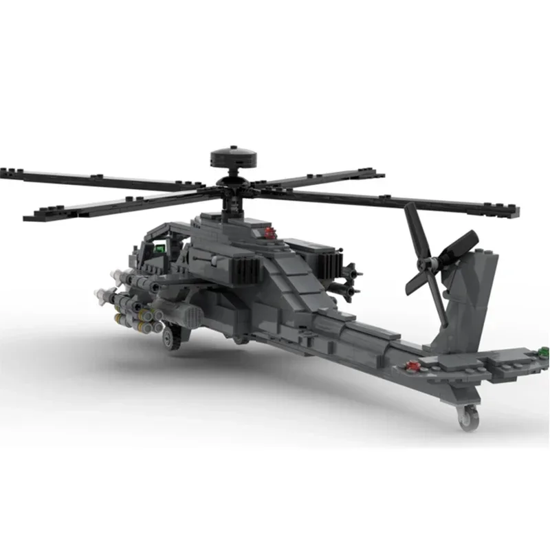 Moc قوالب بناء نموذج عسكري AH-64D أباتشي Longbow هليكوبتر التكنولوجيا وحدات كتل الهدايا لعب للأطفال لتقوم بها بنفسك الجمعية