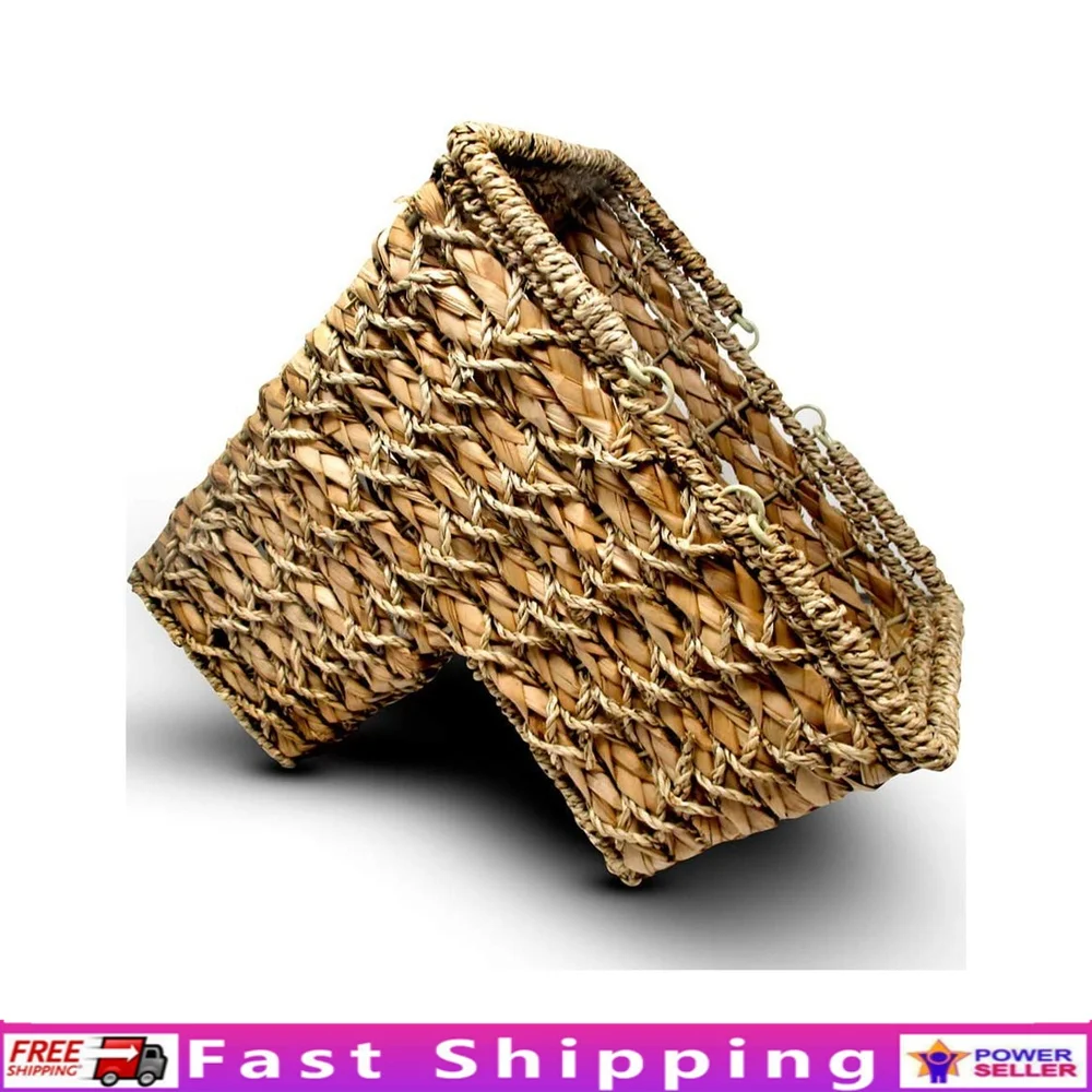 

Корзина для хранения лестниц из морской травы с ручками. Организация предметов домашнего обихода. Уменьшает беспорядок. Привлекательный дизайн. Подходит для стандартной лестницы.