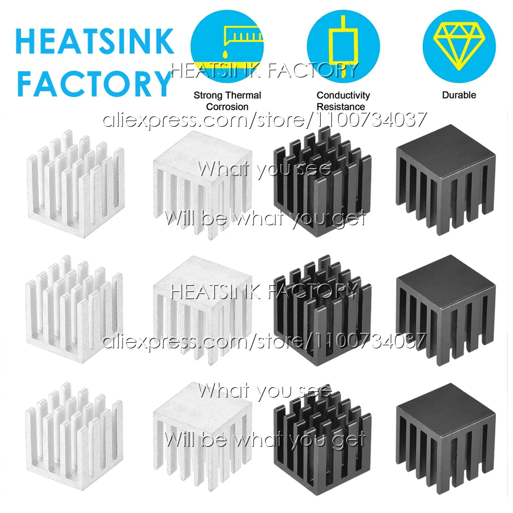 15x15x15mm Aluminum Thermal Conductive Heatsink Cooling Radiator Cooler for MOS GPU IC Chip Electronic