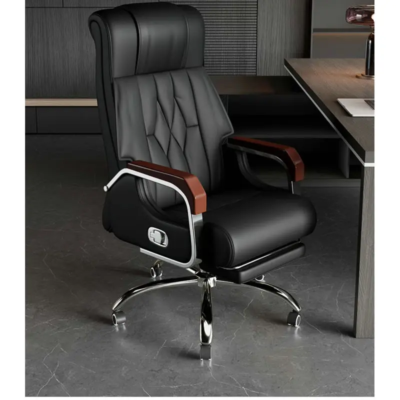 Modern Height Adjustable Synthetic Leather Office Chair Swivel Executive Boss Chair with or Without Footrest