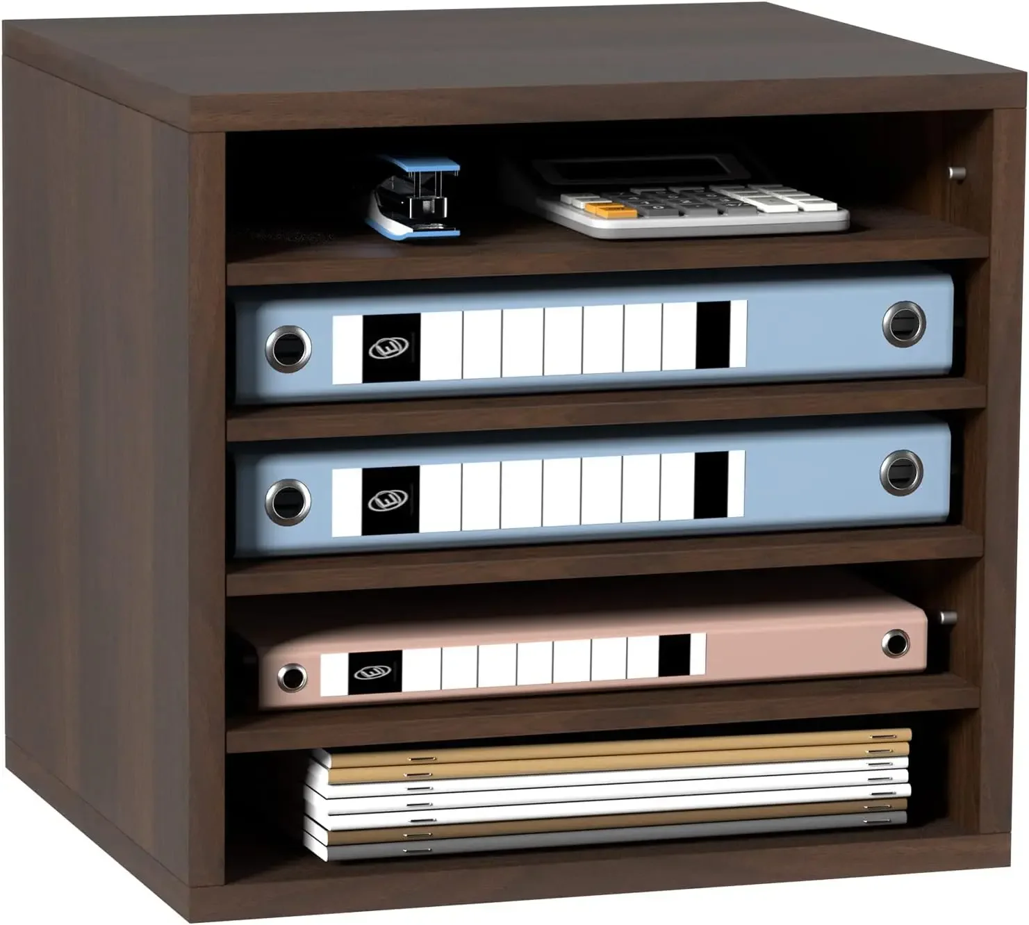 

Literature Organizers, 5 Compartments Office Mailbox with Adjustable Shelves, Wood Literature sorter