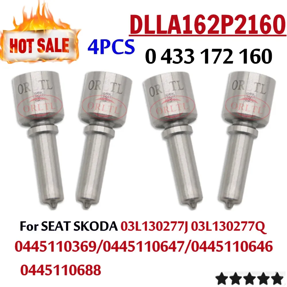 

4PCS New Nozzle DLLA162P2160 Diesel Injection Sprayer DLLA 162 P2160 For VW SKODA 0445110369 0445110368 03L130277J 03L130277Q