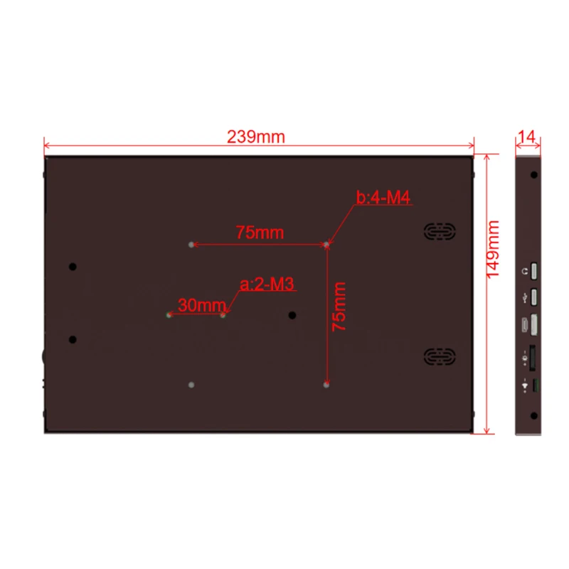 Raspberry Pi Display 10,1 Zoll kapazitive Touch IPS 1024×600 Dual eingebaute Lautsprecher HDMI-Monitor kompatibel mit Raspberry Pi 4B