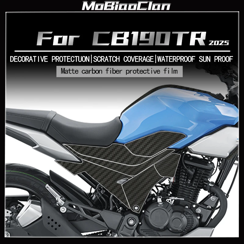 

For Honda CB190TR cb190tr 2025 3D Modified carbon fiber protective stickers fuel tank perimeter decorative stickers film