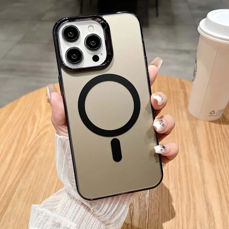 Magsafe IMD Protective Case for iPhone 15 Pro 14 Pro Max Plating Camera Phone Case for iPhone 11 12 13 14 15 Pro Max phone case