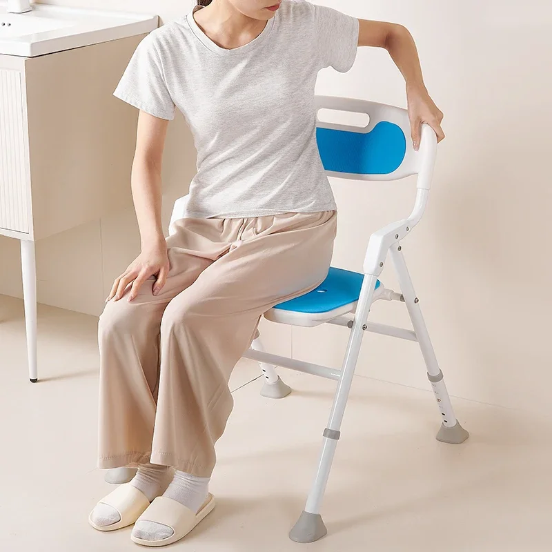 

Ergonomic Elderly People Shower Chairs with Backrest Foldable Non Slip Bathroom Chair Bath Aids Handicapped Chair Bath Furniture
