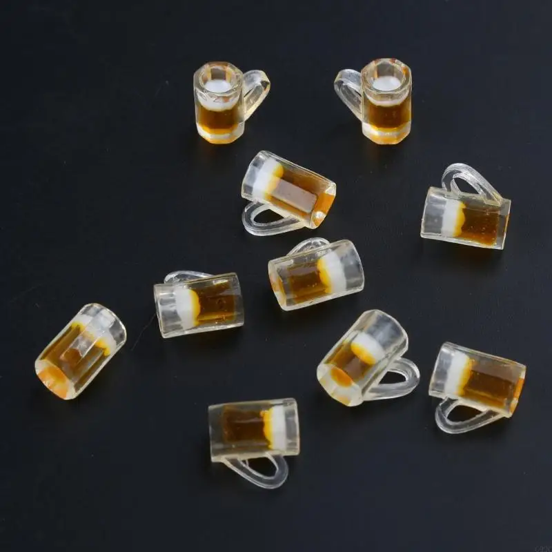 G92C 10 Pieces Simulated Wine Cup Resin Accessories Dollhouse Miniature Beer Glasses