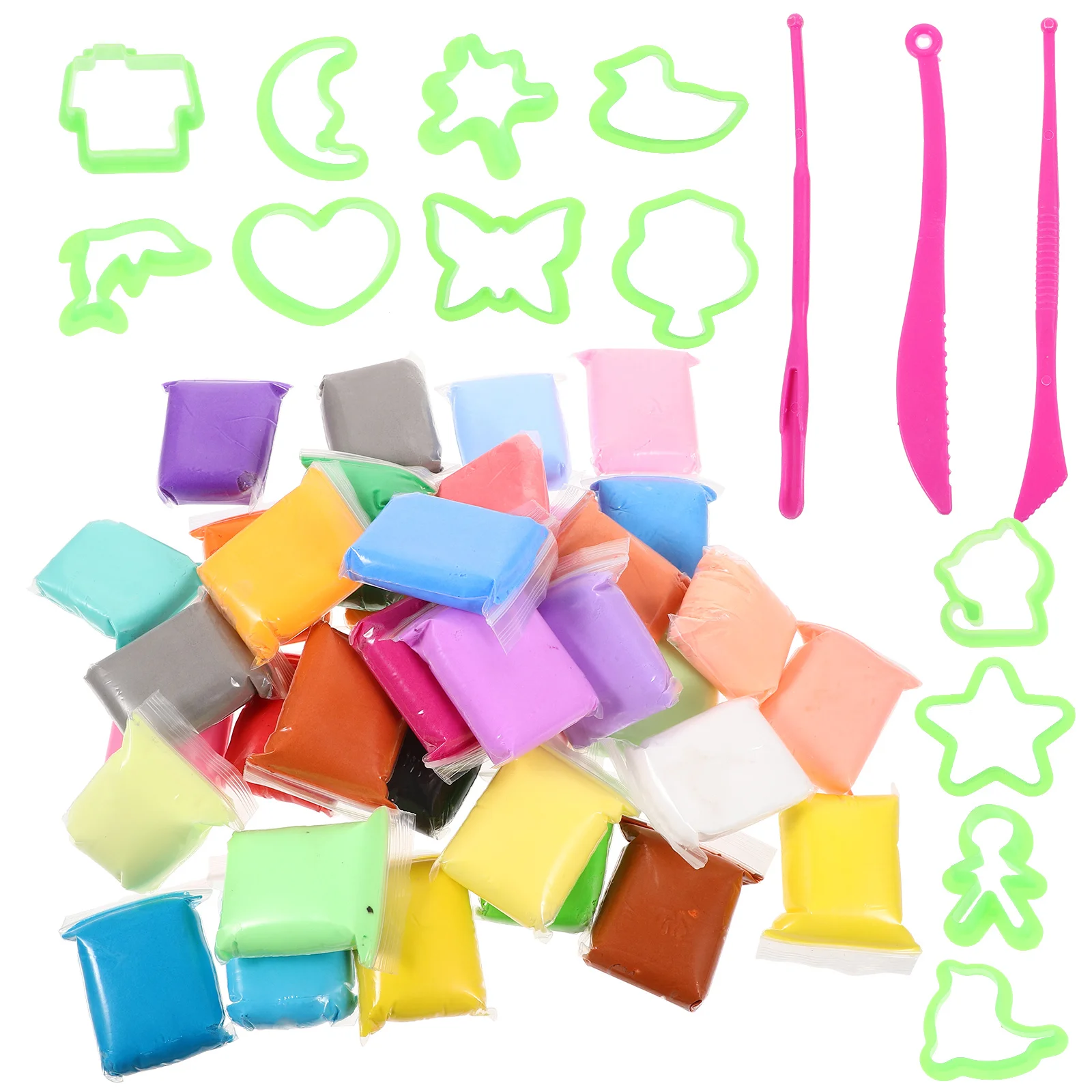 1 conjunto 1 conjunto adolescente diy artesanato kit colorido polímero ar seco modelagem argila para adultos crianças artesanato escultura ferramentas argila leve