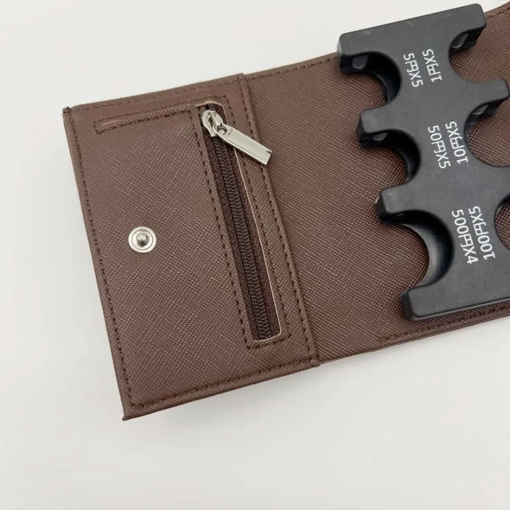 Portable Tri-fold Coin Purse with Buckle Anti Loss Men's Small Wallet Large Capacity Multi-functional 2-In-1 Coin Clip Organizer