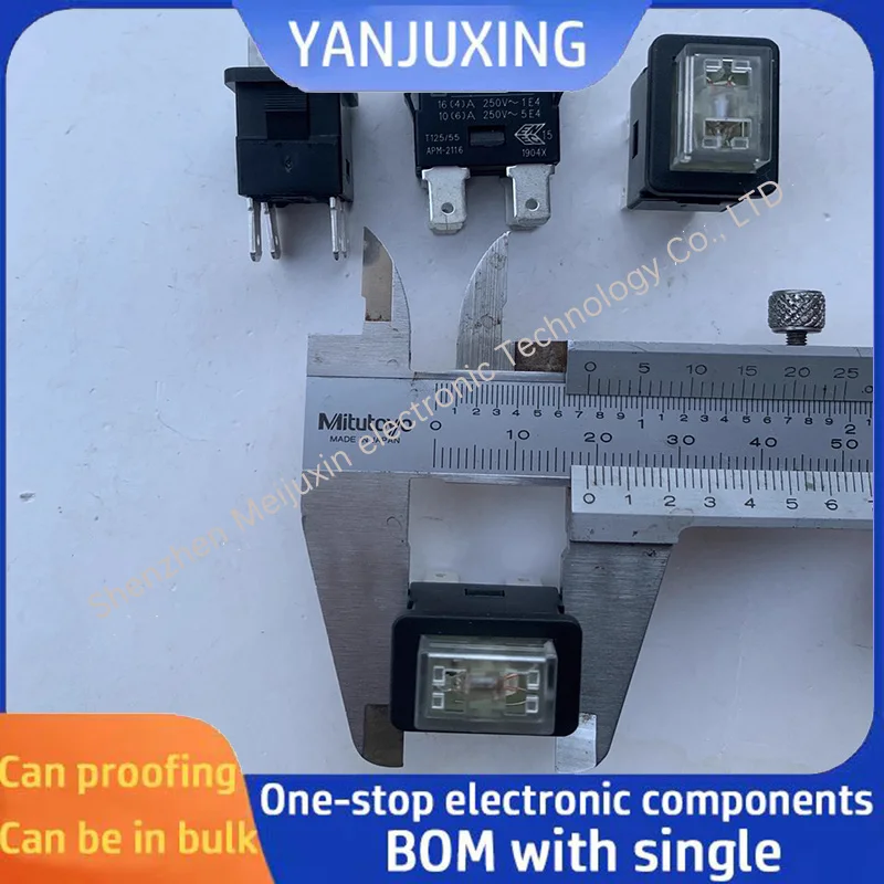 1pcs/lot Vacuum cleaner steam ironing machine button self-locking switch 4-pin with light 16A 250V
