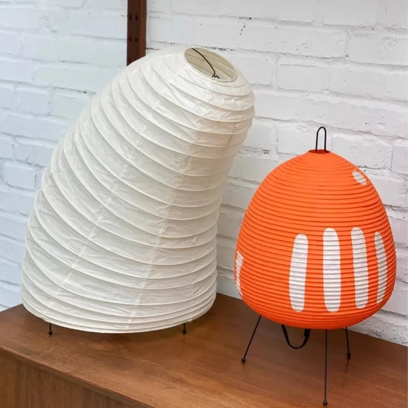 Japanese Akari Noguchi Rice Paper Floor Lamps LED Wabi Sabi Art Vintage Stand Lights Home Decoration Living Room Bedroom Bedside