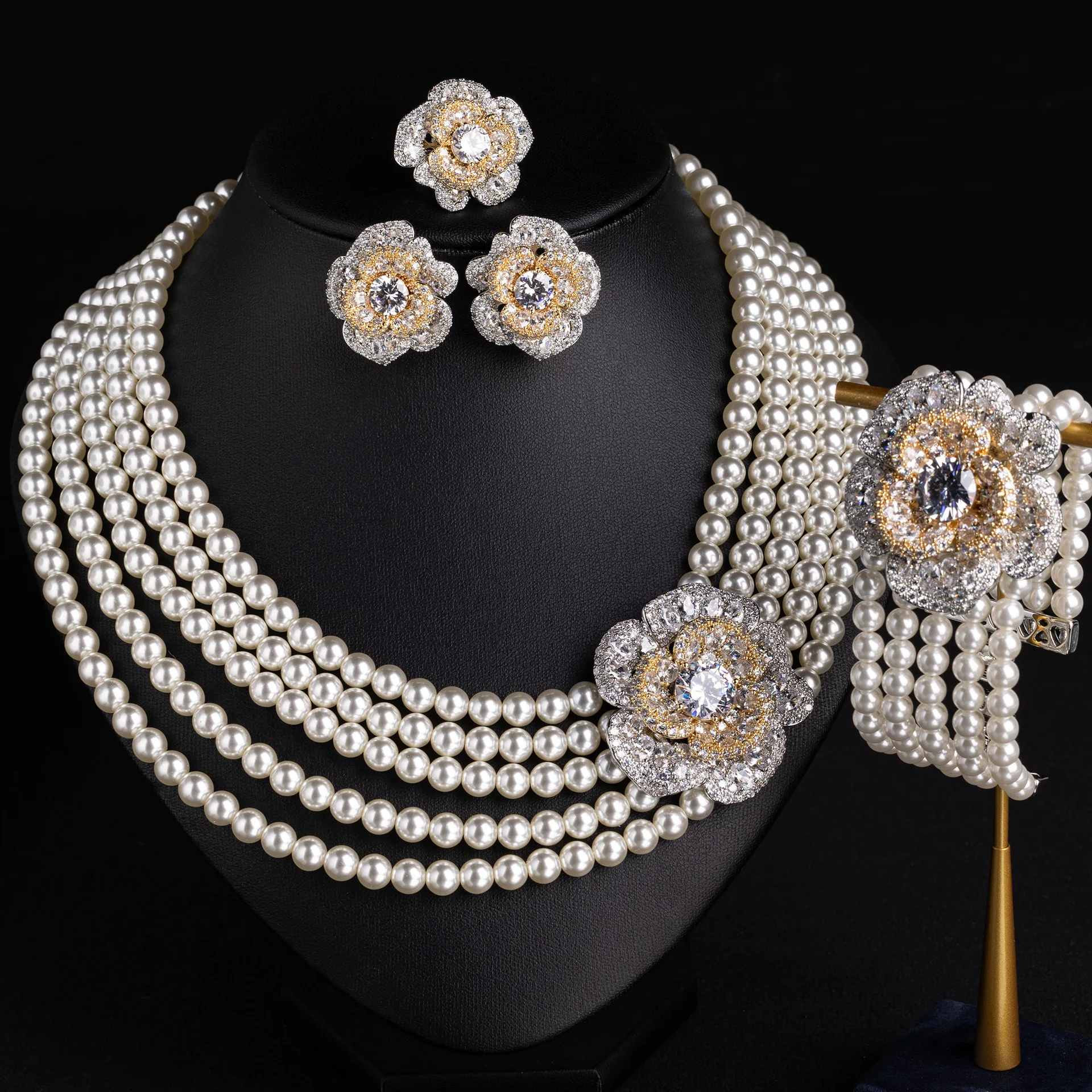 طقم مجوهرات من 5 قطع لحفلات ال - مراجعة Pearl Necklace Set وسعره