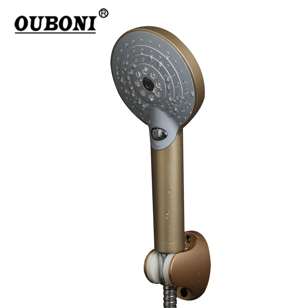 OUBONI Bathroom Shower Hand Spray Multifunctional Rainfall Water Handheld Handle Wall Mounted Shower Faucets Taps Accessories