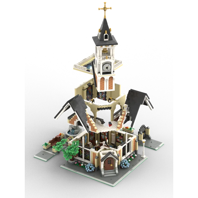 3117PCS New MOC Building blocks St. Joseph's Memorial Church Street model DIY creative ideas children Toy Gift