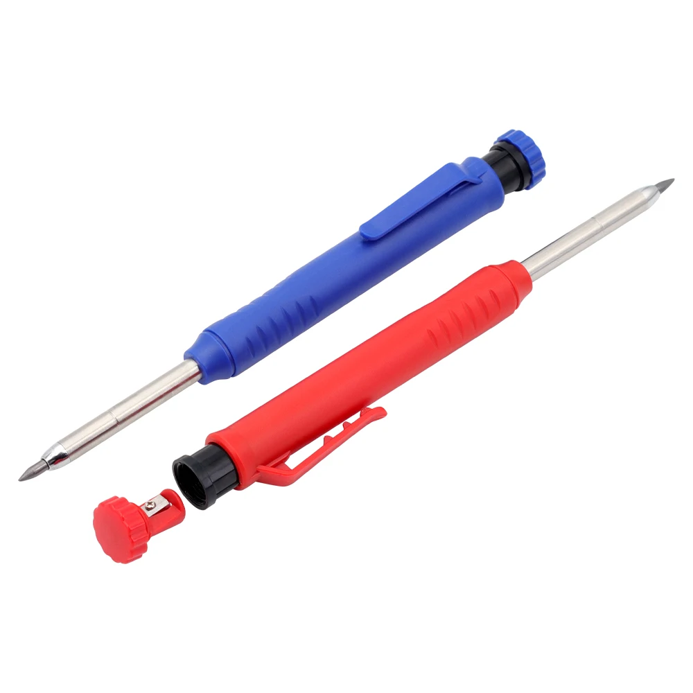 2,8mm Solider Zimmermannsbleistift-Set Holzbearbeitungswerkzeuge Mechanischer Bleistift 50 Ersatzminen Bauwerkzeuge Tischler-Markierstift – Detail 7