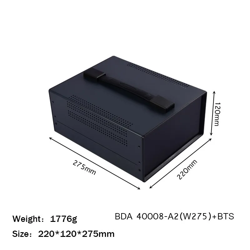 

275x220x120mm Iron Project Box Housing for Electronics Diy Wire Connection Box Instrument Case Desktop Enclosure with Handle