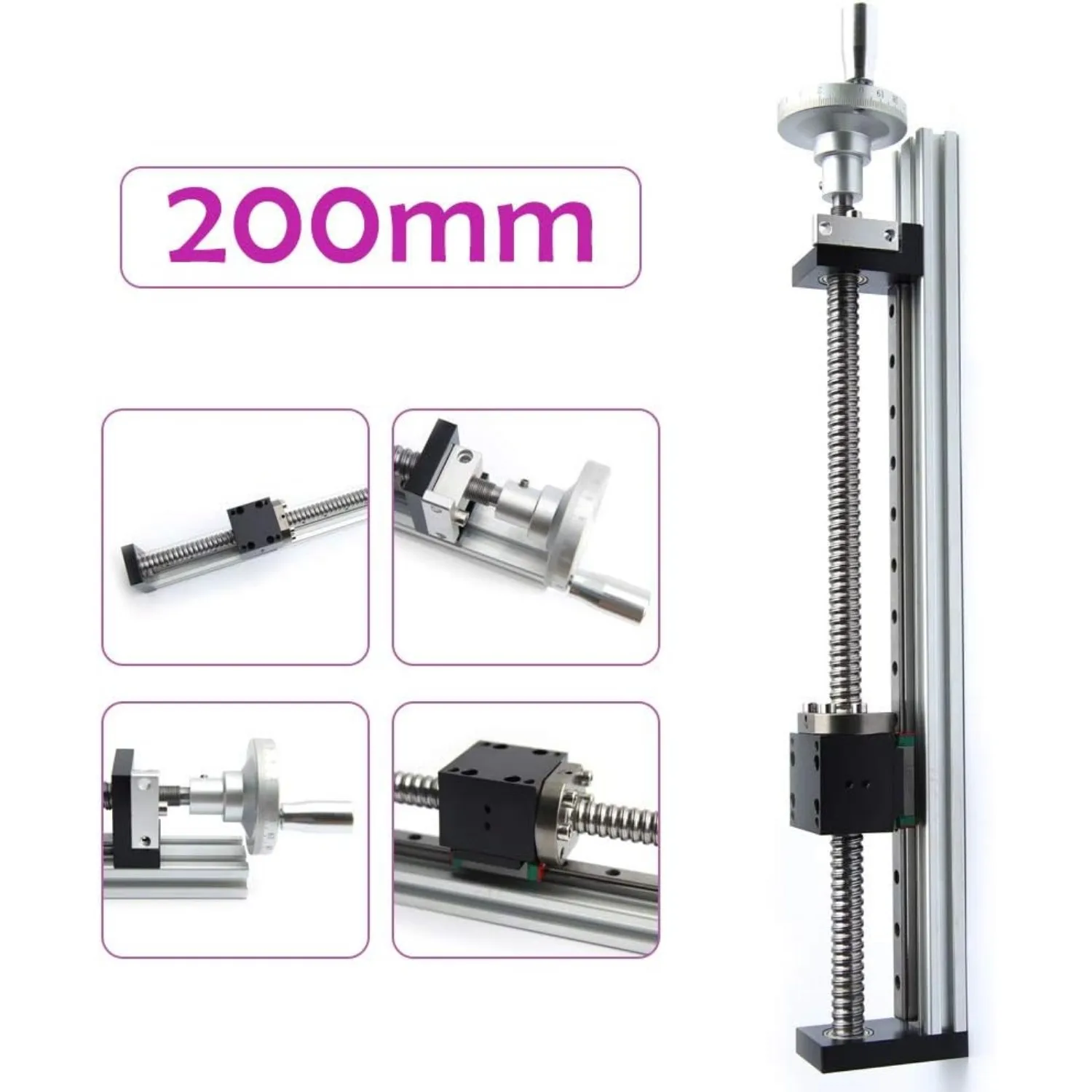 العلامة التجارية: المحرك اليدوي انزلاق الجدول المرحلة عبر الشريحة الخطية الشريحة القضبان الكرة المسمار دليل ث/عجلة يدوية ، السكتة الدماغية 200/900 مللي متر