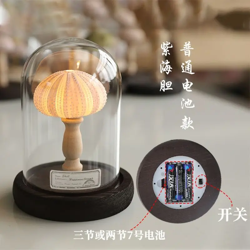 Fun Creative Retro Seashell Urchin Conch Night Light, DIY Atmosphere Bedroom Decor for Girls, Healing Sleep Lamp Gift