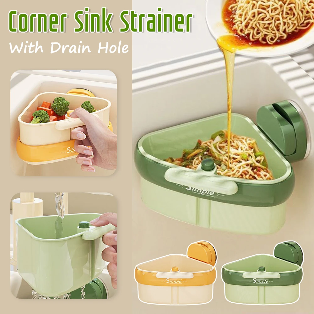 

1/2PCS Suction Cup Sink Corner Sink Strainer Basket Hands Food Residue Filter Dry Wet Separation Kitchenresidue filter basket
